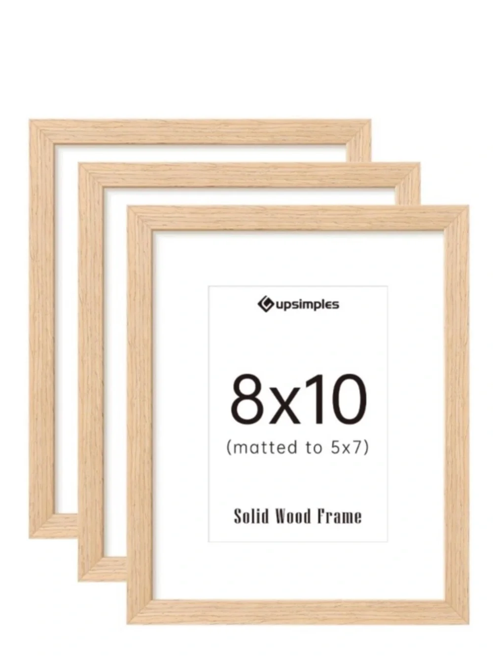 Solid Wood Picture Frame 8x10” (matted to 5x7”) 3-pack